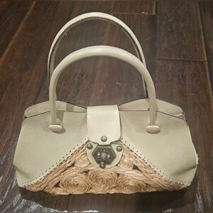 Chic Cream and Tan Satchel